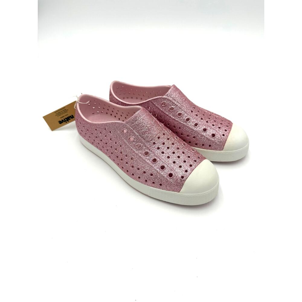 Native Jefferson Child Shoes - Milk Pink Bling - J4 (big kid 4)